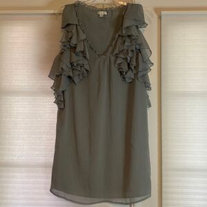 Gray Ruffle Dress Size 5‎ Small Medium